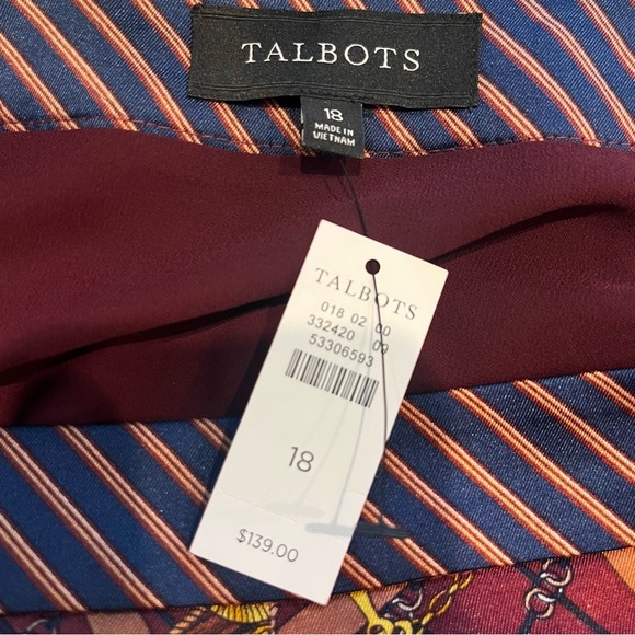 NWT Talbots Horse Bit Print Midi Skirt Lined Size 18 - Picture 2 of 6